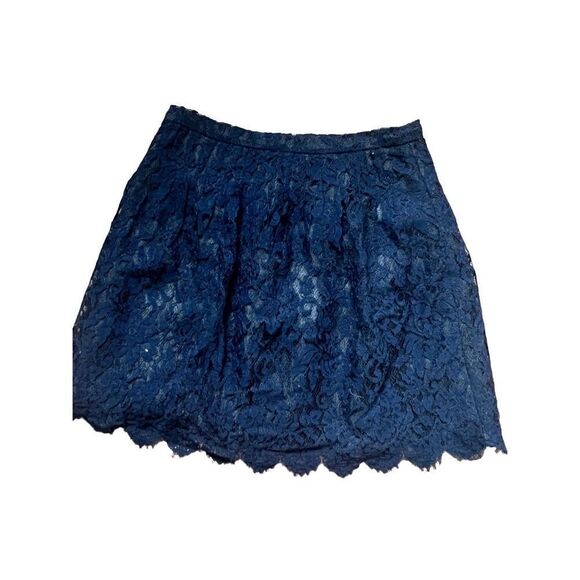 J crew navy blue lace mini skirt size 0 - Picture 1 of 3